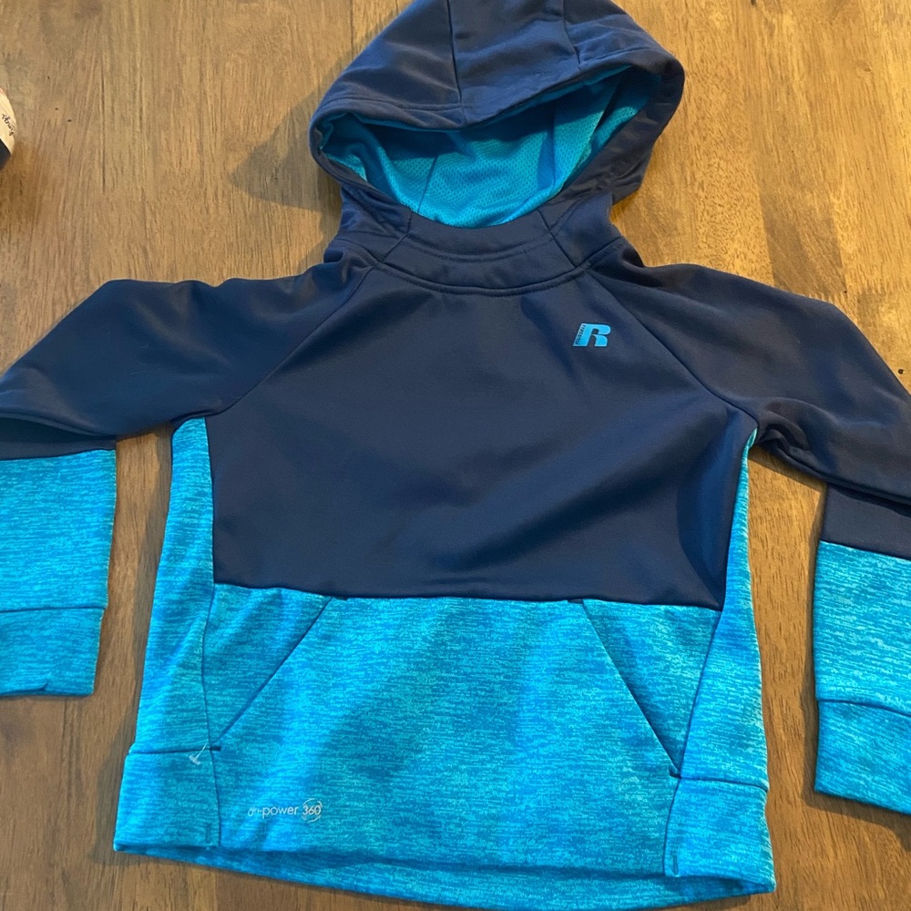 Russell Polyester Hoodie Aqua/Blue